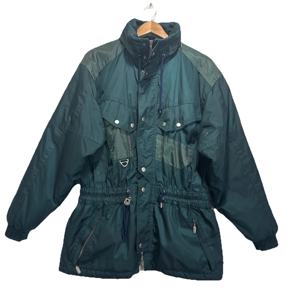 Retro VTG NEVICA  Ski Snowboard Jacket  RECCO Sz 38 M Teal‎